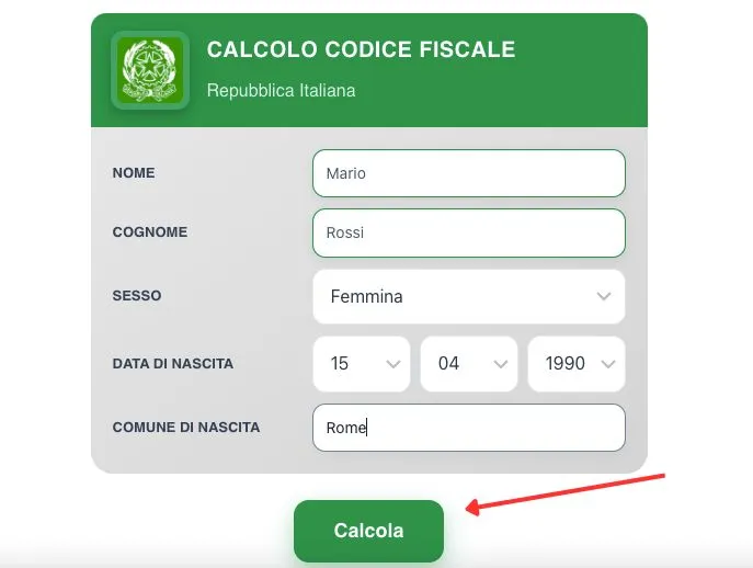 come calcolo codice fiscale